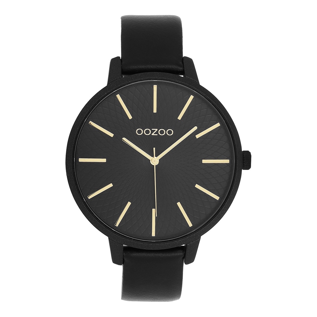 Gold coloured OOZOO with black leather strap